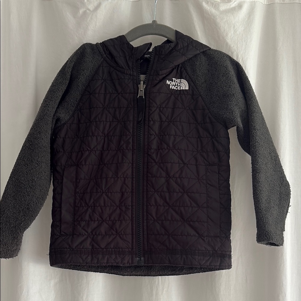 3T The North Face Black Quilted Jacket with Hood